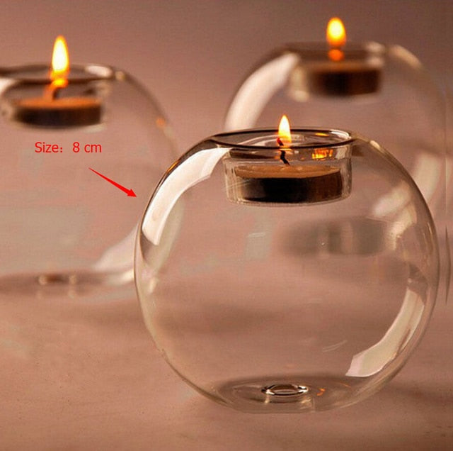 Round Glass Candle Holder