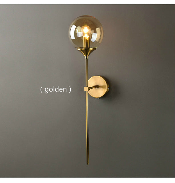 Gold Plated Glass Wall Lamp