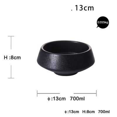 Kinglang Ceramic Matte Black Rice Bowl