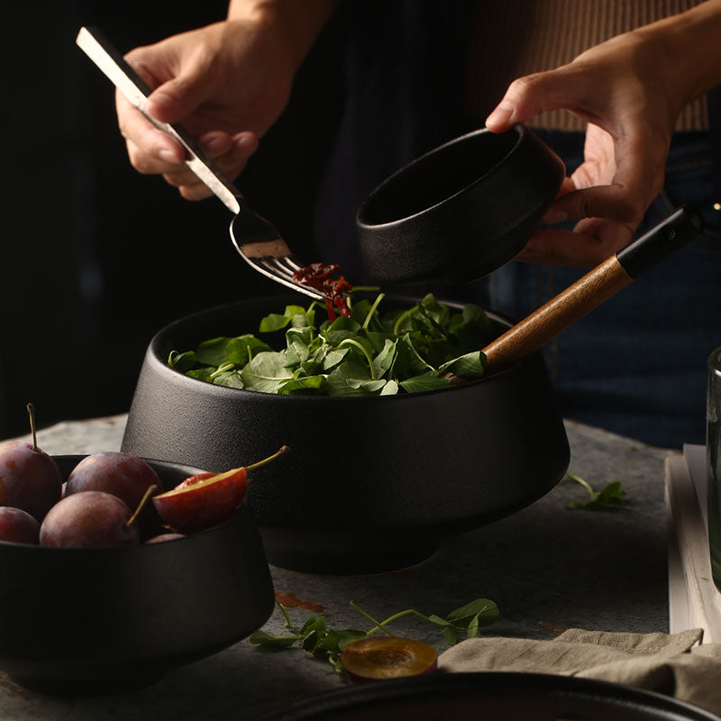 Kinglang Ceramic Matte Black Rice Bowl