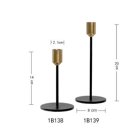 Brehmen Brass Gold Skinny Candlestick Holders