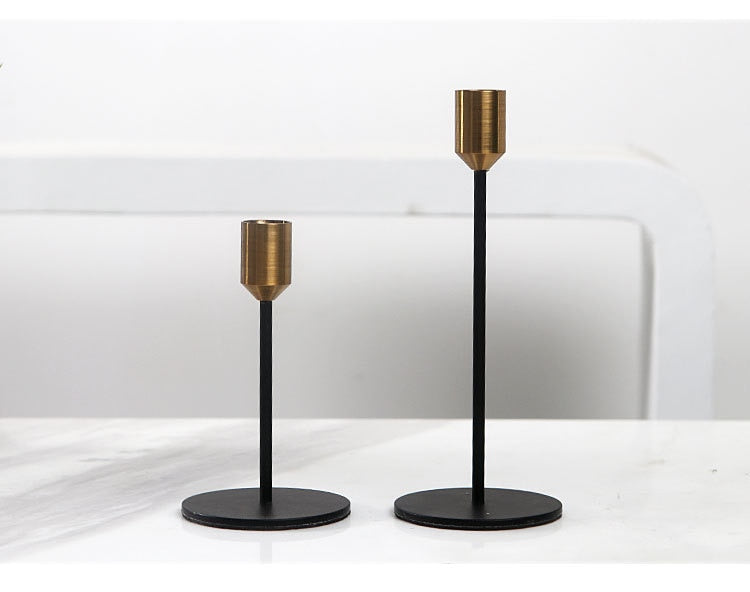 Brehmen Brass Gold Skinny Candlestick Holders