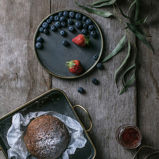 Kinglang Round Metal Serving Tray