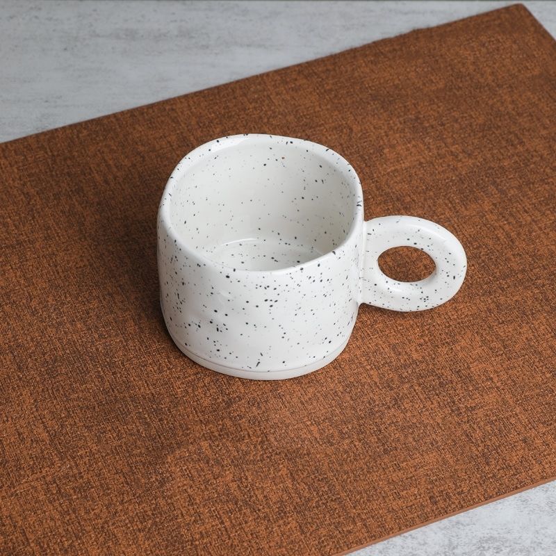 Modern Ceramic Ring Handle Coffee Mug