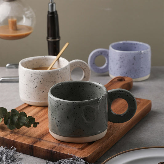 Modern Ceramic Ring Handle Coffee Mug