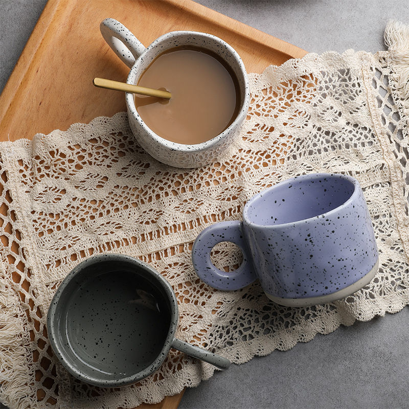 Modern Ceramic Ring Handle Coffee Mug