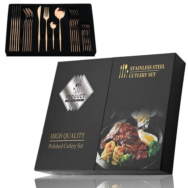 24 Piece Stainless Steel Cutlery Set