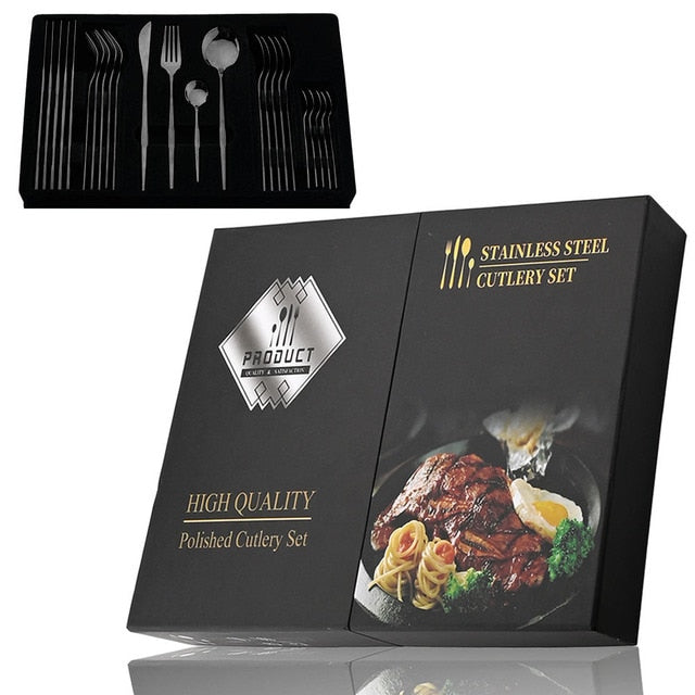 24 Piece Stainless Steel Cutlery Set