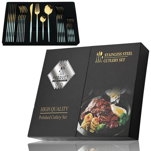 24 Piece Stainless Steel Cutlery Set