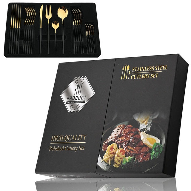 24 Piece Stainless Steel Cutlery Set