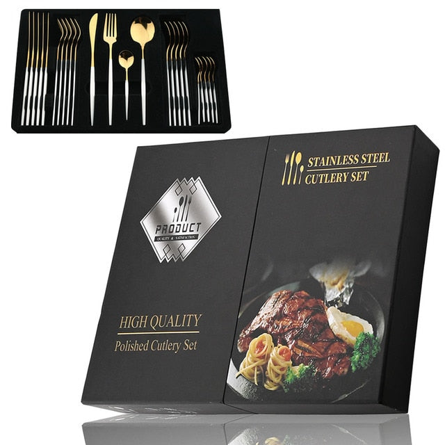 24 Piece Stainless Steel Cutlery Set