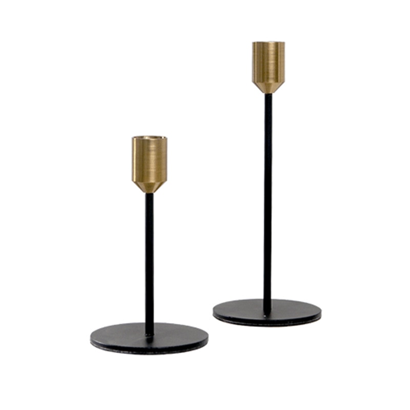 Brehmen Brass Gold Skinny Candlestick Holders