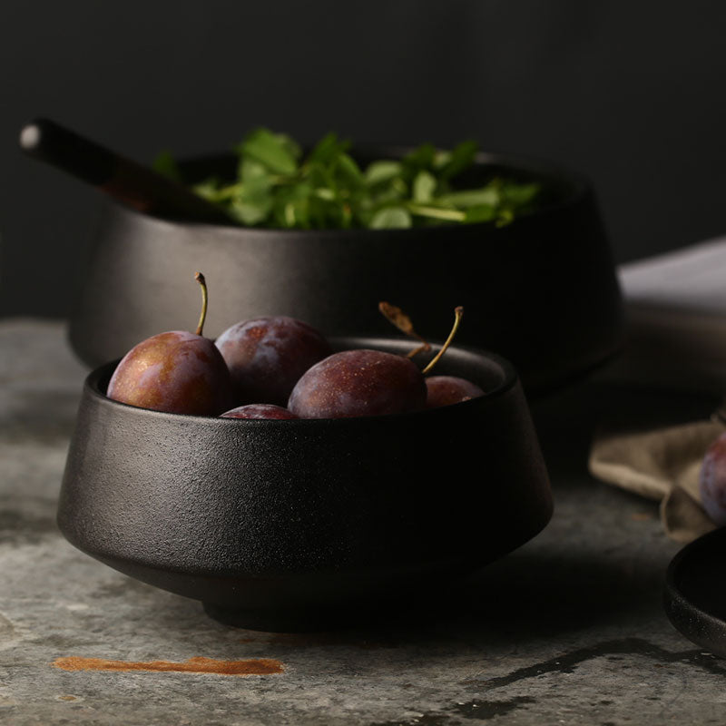 Kinglang Ceramic Matte Black Rice Bowl